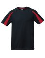 Goedkope Sportshirt Starworld Unisex Contrast Zwart-Fiesta Red
